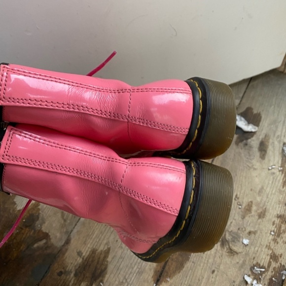 Dr. Marten 1460 W Bubblegum Pink Combat Patent Leather Boots Size 6 - Picture 6 of 10